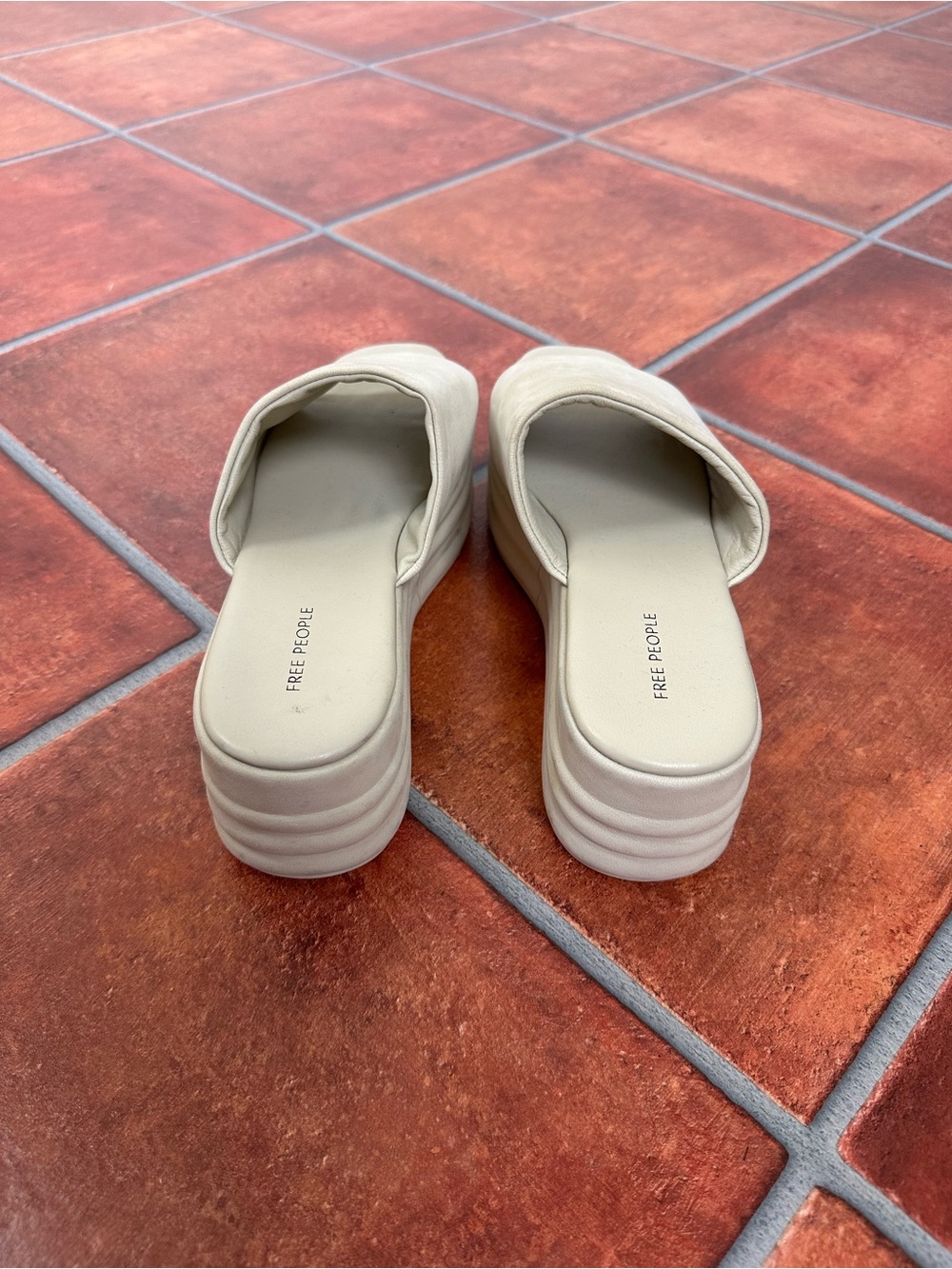 Free People Cream Platform Slide Sandals - Picture 4 of 11